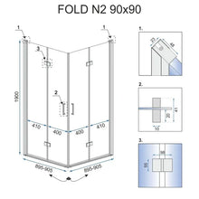 Összecsukható zuhanykabin Rea Fold N2