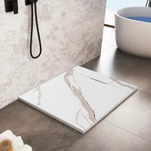 Zuhanytálca Bazalt CARRARA WHITE 90x90