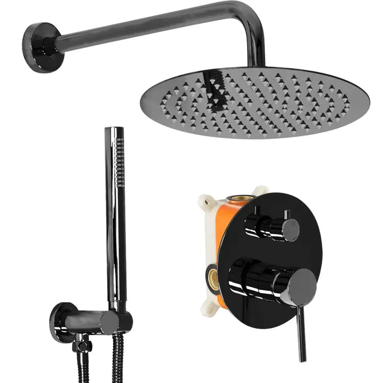 Zuhanyszett rejtett REA Lungo Black Metallic + BOX