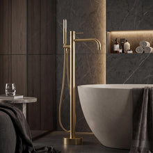 Szabadon álló padló csaptelep Rea Lungo Diamond Brush Gold