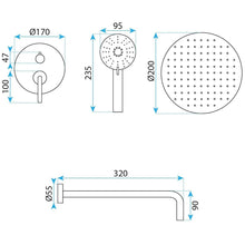 Zuhanyszett rejtett Rea Ontario Brush Copper + BOX