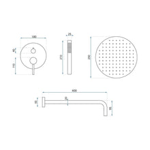 Zuhanyszett rejtett Rea Foss Clif Nickel Brush + box