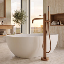 Szabadon álló padló csaptelep Rea Lungo Diamond Brush Copper