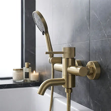 Fürdőkád csaptelep Rea Lungo Stripe Gold Brush