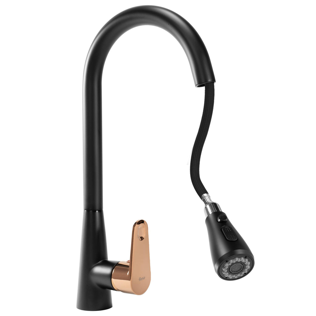 Konyhai csaptelep Rea Mild black mat rose gold