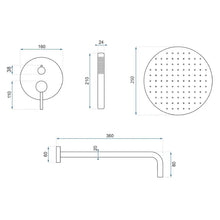 Zuhanyszett rejtett Rea Lungo Copper Brush + box