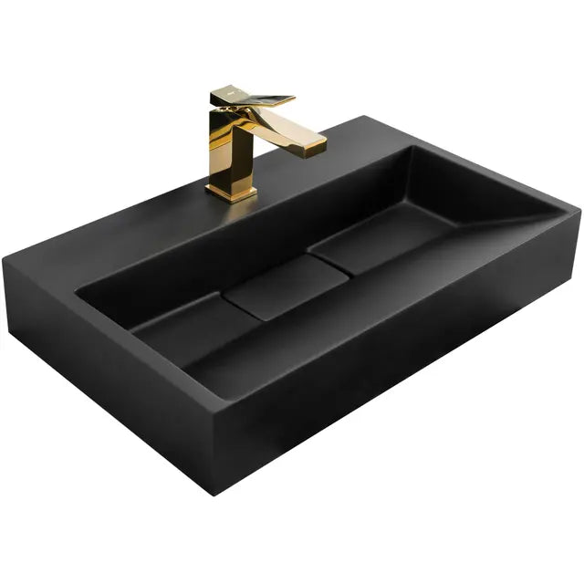 Konglomerátum mosdó GOYA BLACK MAT 60CM
