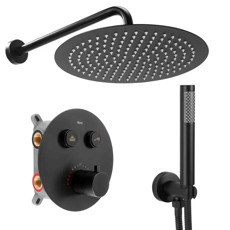 rejtett Zuhanyszett Rea LUNGO Black Matt BOX