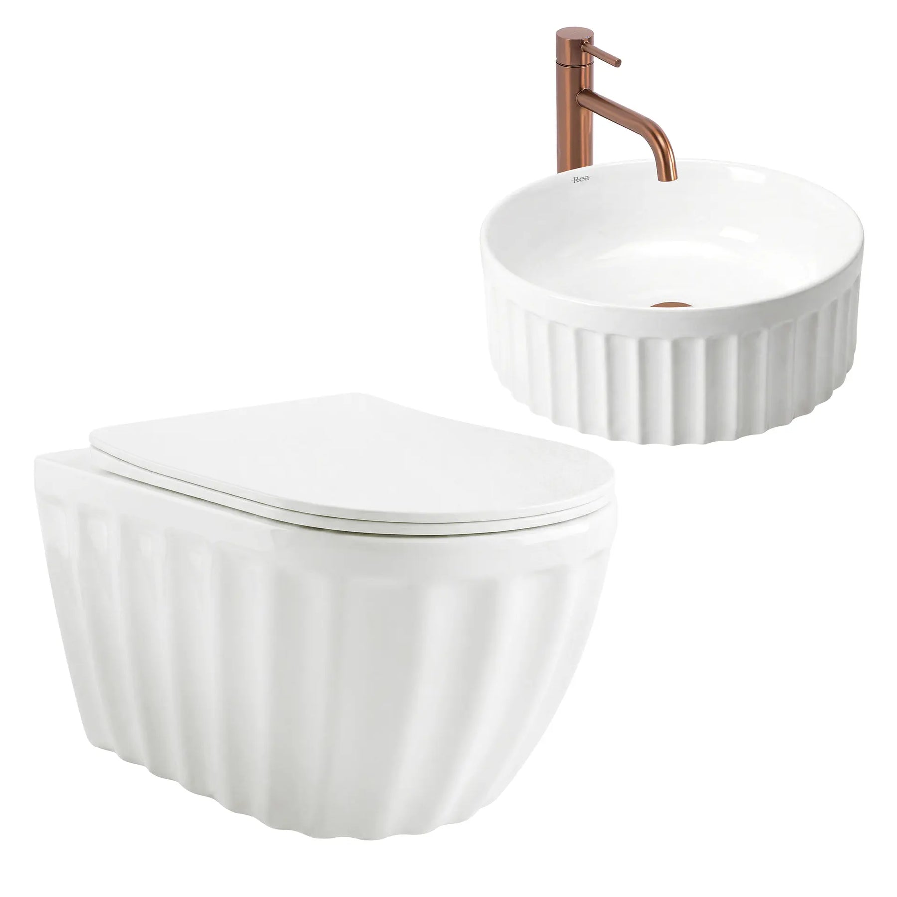 Szett: Fali WC csésze + Pultra szerelhető mosdókagyló Rea Duo White