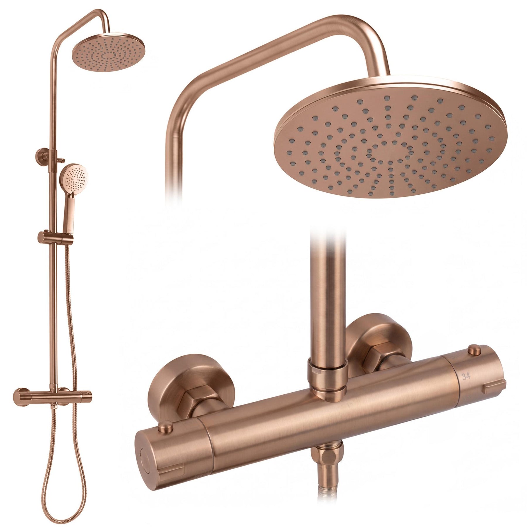 Zuhanyszett Termosztátos Rea Parot Light Brush Copper