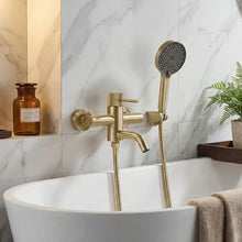 Fürdőkád csaptelep Rea Lungo Stripe Gold Brush