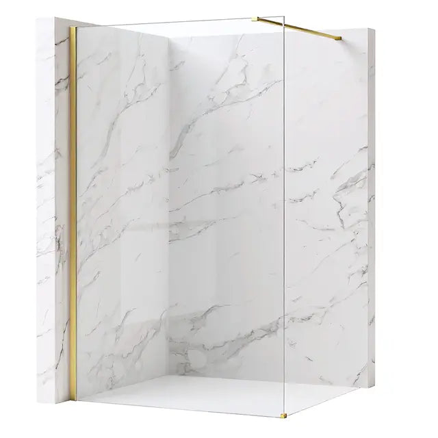 Zuhanyfal Rea Flexi Transparent / Brush Gold